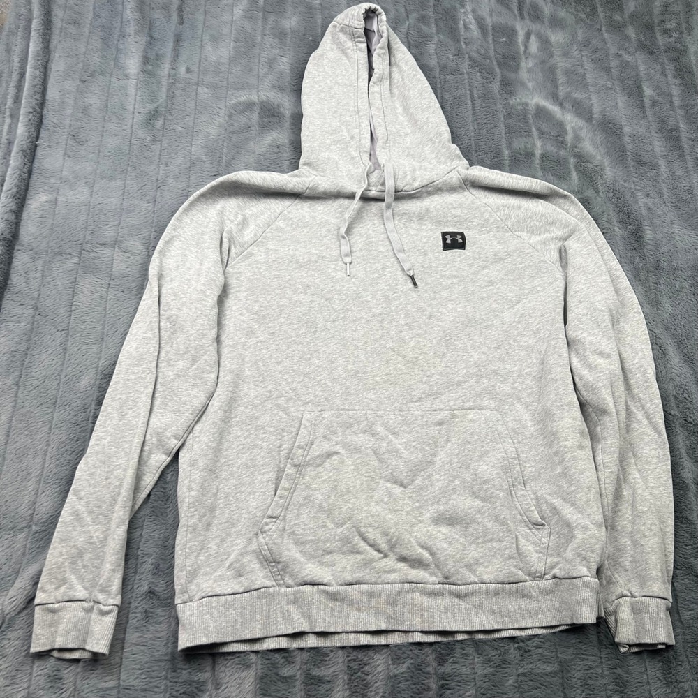 Under Armour Mens Rival Fleece Hoodie Gray Pullover Sweatshirt Large 13954